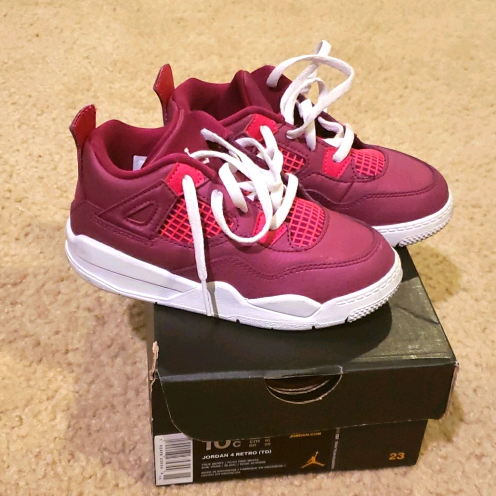 SOLD-Toddler Jordans Retro 4 True Berry